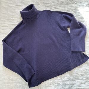 J. Crew Turtleneck Sweater in Supersoft Yarn Small Shadow Purple